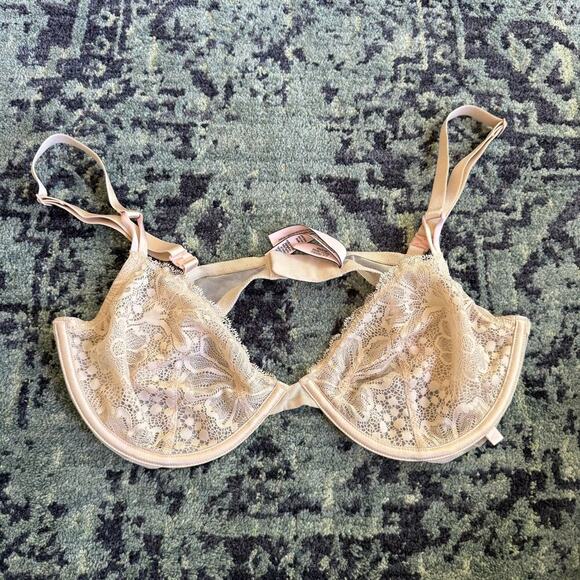 Victoria's Secret Other - Victoria’s Secret Fully Sheer Lace Wired Bra Intimate Sexy Nude | Size 38D